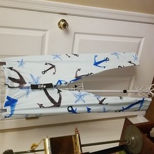 Women's Lily by Firmiana Nautical Anchor blue leggings